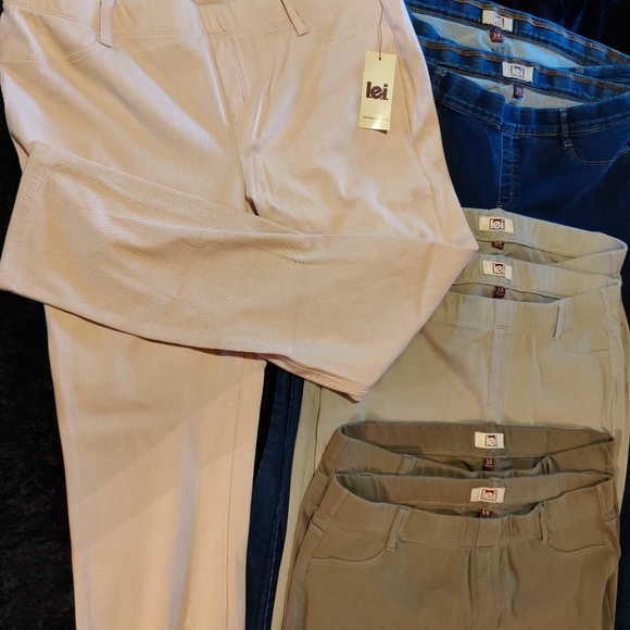 L.E.I. Juniors Luxe Pull-On Ankle Jeggings Pants, Seven Pairs - Picture 5 of 13